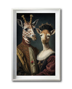 Cargar imagen en el visor de la galería, Cuadro Decorativo Animales Época 053 - Pareja Jirafas Aristócratas Vintage
