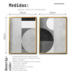 Cargar imagen en el visor de la galería, Set 2 Cuadros Decorativos Abstracto Negro Arena 053 - Arte Geométrico en Gris Estilo Minimalista
