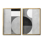 Cargar imagen en el visor de la galería, Set 2 Cuadros Decorativos Abstracto Negro Arena 053 - Arte Geométrico en Gris Estilo Minimalista
