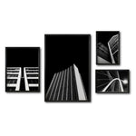 Cargar imagen en el visor de la galería, Set 4 Cuadros Decorativos Arquitectonico 054 - Edificios Blanco y Negro
