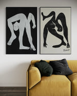 Cargar imagen en el visor de la galería, Set Cuadros Decorativos Abstracto Negro Arena 2-231 -Diptico
