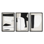 Cargar imagen en el visor de la galería, Set Cuadros Decorativos Abstracto Negro Arena 054 - Para Comedor
