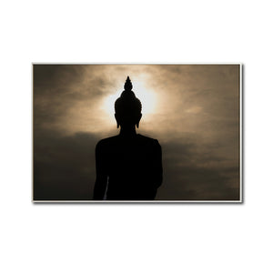 Cuadro Decorativo - Zen 054 - Buda en Meditación, Atardecer Luz y sombras