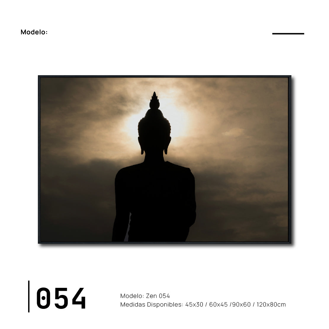 Cuadro Decorativo - Zen 054 - Buda en Meditación, Atardecer Luz y sombras
