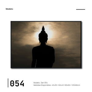 Cuadro Decorativo - Zen 054 - Buda en Meditación, Atardecer Luz y sombras