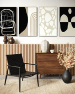 Cargar imagen en el visor de la galería, Set Cuadros Decorativos Abstracto Negro Arena 2 - 230 C - 4piezas Arte Moderno y Minimalista Estilo Boho Nordico Tonos Neutros
