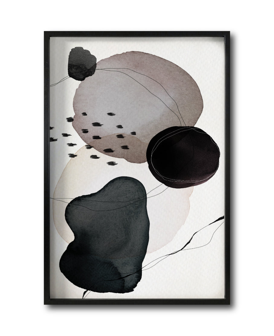 Cuadro Decorativo Abstracto Negro Arena 055 - Para Credenza