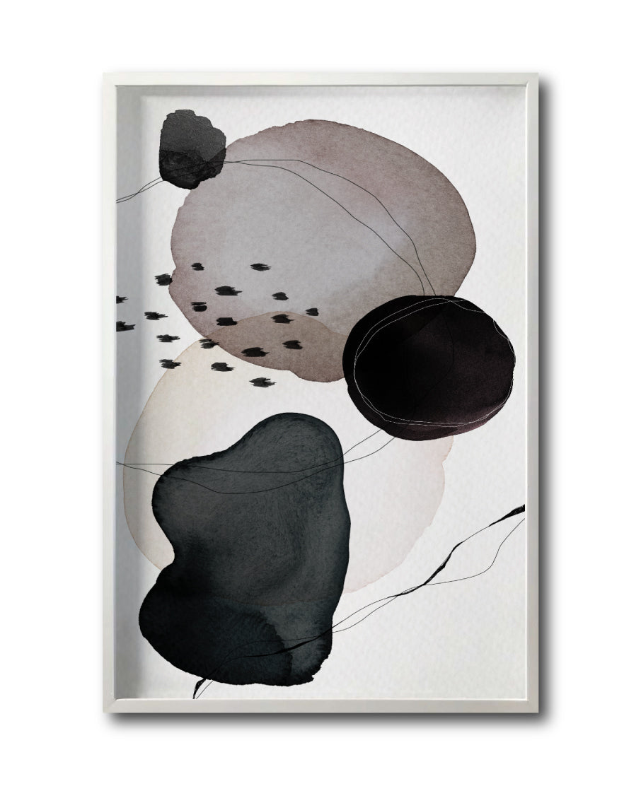 Cuadro Decorativo Abstracto Negro Arena 055 - Para Credenza