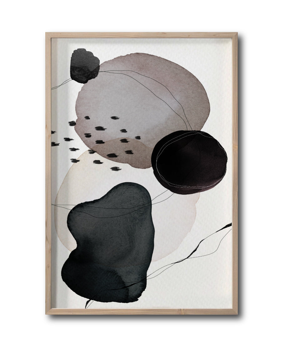 Cuadro Decorativo Abstracto Negro Arena 055 - Para Credenza