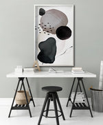 Cargar imagen en el visor de la galería, Cuadro Decorativo Abstracto Negro Arena 055 - Estilo Boho Minimalista
