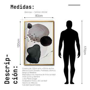 Cuadro Decorativo Abstracto Negro Arena 055 - Para Credenza