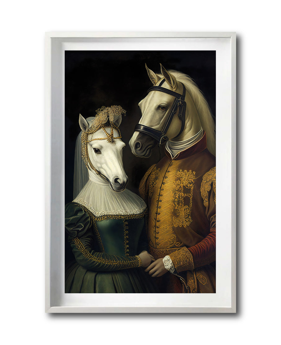 Cuadro Decorativo Animales Época 056 - Pareja Caballos Aristócratas Vintage