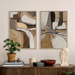 Cargar imagen en el visor de la galería, Set 2 Cuadros Decorativos Abstracto Negro Arena 056 - Para Credenza
