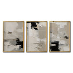 Cargar imagen en el visor de la galería, Set Cuadros Decorativos Abstracto Negro Arena 057 - Estilo Boho Minimalista en Beige y Negro- Para Comedor
