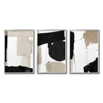 Cargar imagen en el visor de la galería, Set Cuadros Decorativos Abstracto Negro Arena 058-Para Recámara
