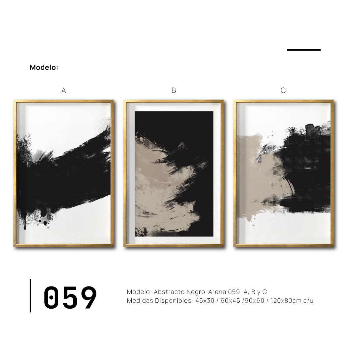 Venta de lienzos decorativos abstractos Canvas online para tu recámara. 059.Cuadro Moderno, Minimalista y elegante. 