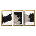 Cargar imagen en el visor de la galería, Set Cuadros Decorativos Abstracto Negro Arena 059 - Estilo Boho Minimalista en Beige, Blanco y Negro-Para Sala
