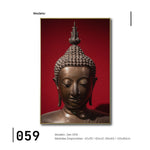 Cargar imagen en el visor de la galería, Cuadro Decorativo - Zen 059 - Buda en Meditación en Fondo Rojo
