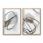 Cargar imagen en el visor de la galería, Set Cuadros Decorativos Abstracto Negro Arena 002 para Sala
