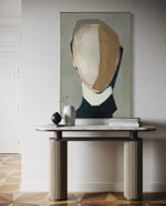 Cargar imagen en el visor de la galería, Cuadro Decorativo Abstracto Negro Arena 2-233 Rostro Modernos Cara Minimalista en Tonos Neutros
