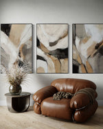 Cargar imagen en el visor de la galería, Set Cuadros Decorativos Abstracto Negro Arena 2 - 206 - Triptico Minimalista Arte Moderno y Elegante Estilo Nordico en Tonos Neutros
