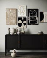 Cargar imagen en el visor de la galería, Set Cuadros Decorativos Abstracto Negro Arena 2 - 230A- 5piezas Arte Moderno Estilo Nordico Tonos Neutros
