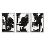 Cargar imagen en el visor de la galería, Set Cuadros Decorativos Abstracto Negro Arena 060 - Estilo Minimalista en Blanco y Negro-Para Sala
