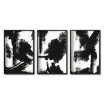 Cargar imagen en el visor de la galería, Set Cuadros Decorativos Abstracto Negro Arena 060 - Estilo Minimalista en Blanco y Negro- Para Comedor
