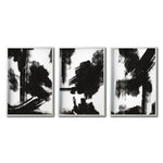 Cargar imagen en el visor de la galería, Set Cuadros Decorativos Abstracto Negro Arena 060 - Estilo Minimalista en Blanco y Negro-Para Sala
