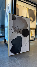 Cargar imagen en el visor de la galería, Cuadro Decorativo Abstracto Negro Arena 055 - Estilo Boho Minimalista
