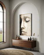 Cargar imagen en el visor de la galería, Cuadro Decorativo Abstracto Negro Arena 2-210 Rostro de Mujer Zen Arte Moderno y Elegante Cara estilo Boho
