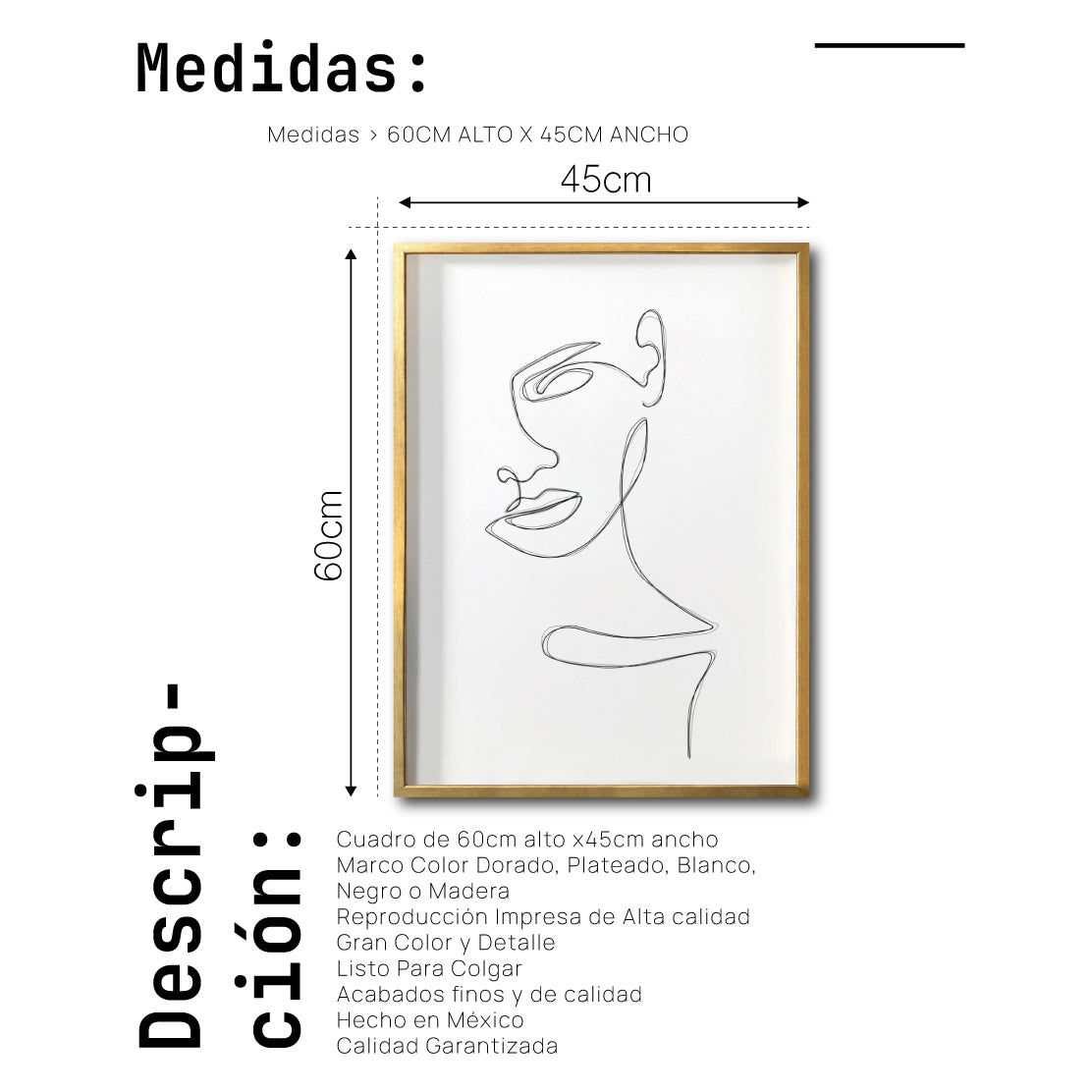Cuadro Decorativo Abstracto Negro Arena 064 - Para Credenza