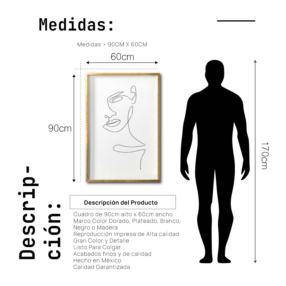 Cuadro Decorativo Abstracto Negro Arena 064 - Para Credenza