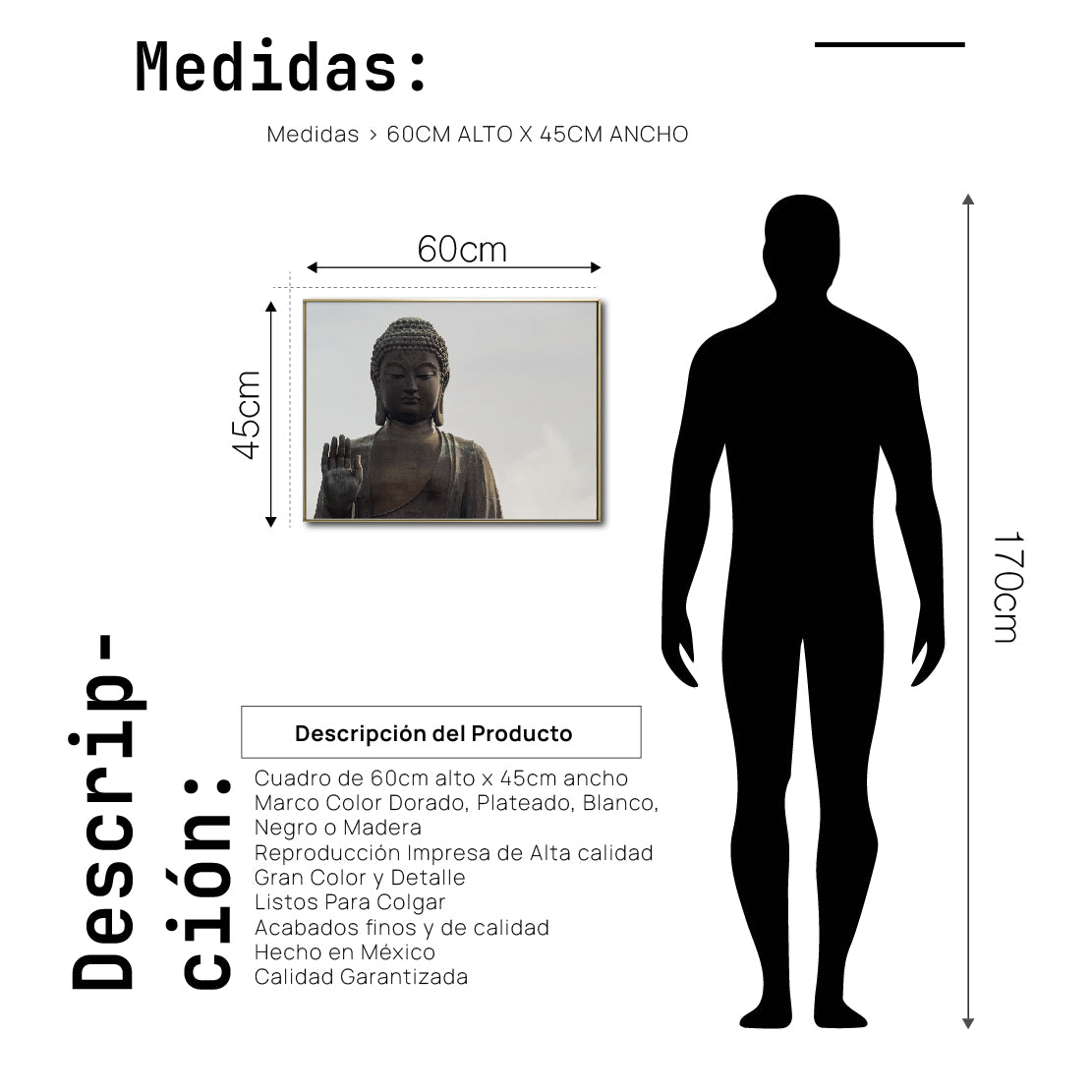 Cuadro Decorativo - Zen 064 - Buda de Piedra
