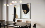 Cargar imagen en el visor de la galería, Set Cuadros Decorativos Abstracto Negro Arena 2 - 214 - Diptico Moderno y Elegante Arte Estilo Nordico en Tonos Neutros con Dorado Oro
