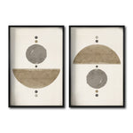 Cargar imagen en el visor de la galería, Set Cuadros Decorativos Abstracto Negro Arena 068 - Estilo Boho Para Sala
