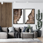 Cargar imagen en el visor de la galería, Set 2 Cuadros Decorativos Abstracto Negro Arena 069 - Cortezas de Árbol Estilo Boho
