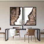 Cargar imagen en el visor de la galería, Set 2 Cuadros Decorativos Abstracto Negro Arena 069 - Cortezas de Árbol Estilo Boho
