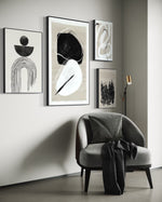 Cargar imagen en el visor de la galería, Set Cuadros Decorativos Abstracto Negro Arena 2 - 226B - 4piezas Arte Moderno y Elegante Estilo Nordico Boho en Tonos Neutros
