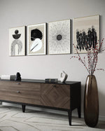 Cargar imagen en el visor de la galería, Set Cuadros Decorativos Abstracto Negro Arena 2 - 226C - 4piezas Arte Moderno y Elegante Estilo Nordico Boho en Tonos Neutros
