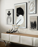 Cargar imagen en el visor de la galería, Set Cuadros Decorativos Abstracto Negro Arena 2 - 226B - 4piezas Arte Moderno y Elegante Estilo Nordico Boho en Tonos Neutros
