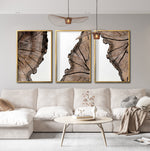 Cargar imagen en el visor de la galería, Set Cuadros Decorativos abstracto Negro Arena 070 - Cortezas de Árbol Estilo Boho Para Sala
