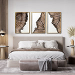 Cargar imagen en el visor de la galería, Set 2 Cuadros Decorativos Abstracto Negro Arena 070 - Cortezas de Árbol Estilo Boho
