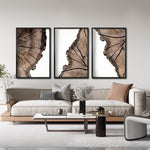 Cargar imagen en el visor de la galería, Set 2 Cuadros Decorativos Abstracto Negro Arena 070 - Cortezas de Árbol Estilo Boho
