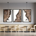 Cargar imagen en el visor de la galería, Set 2 Cuadros Decorativos Abstracto Negro Arena 070 - Cortezas de Árbol Estilo Boho
