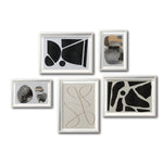 Cargar imagen en el visor de la galería, Set 5 Cuadros Decorativos Abstracto Negro Arena 071 - Para Credenza

