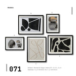 Cargar imagen en el visor de la galería, Set 5 Cuadros Decorativos Abstracto Negro Arena 071 - Para Credenza
