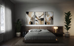 Cargar imagen en el visor de la galería, Set Cuadros Decorativos Abstracto Negro Arena 2 - 206 - Triptico Minimalista Arte Moderno y Elegante Estilo Nordico en Tonos Neutros
