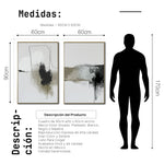 Cargar imagen en el visor de la galería, Set 2 Cuadros Decorativos Abstracto Negro Arena 072 ac - Para Credenza
