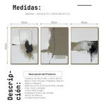 Cargar imagen en el visor de la galería, Set de 3 Cuadros Decorativos Abstracto Negro Arena 072 abc - Para Credenza
